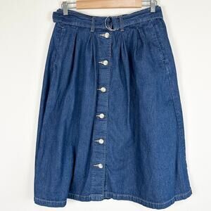 Levi's Button Front Midi Skirt Size 27 Prairie Boho Cottagecore